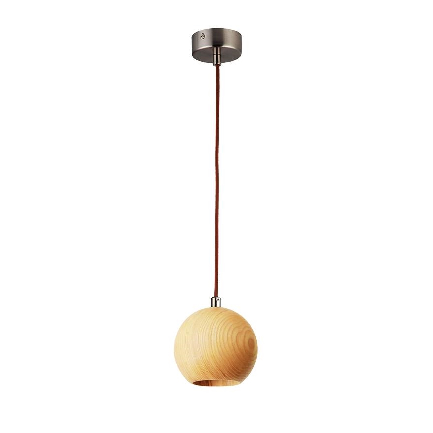 Hanglamp aan een koord 1xGU10/10W/230V essehout/massief hout bruin