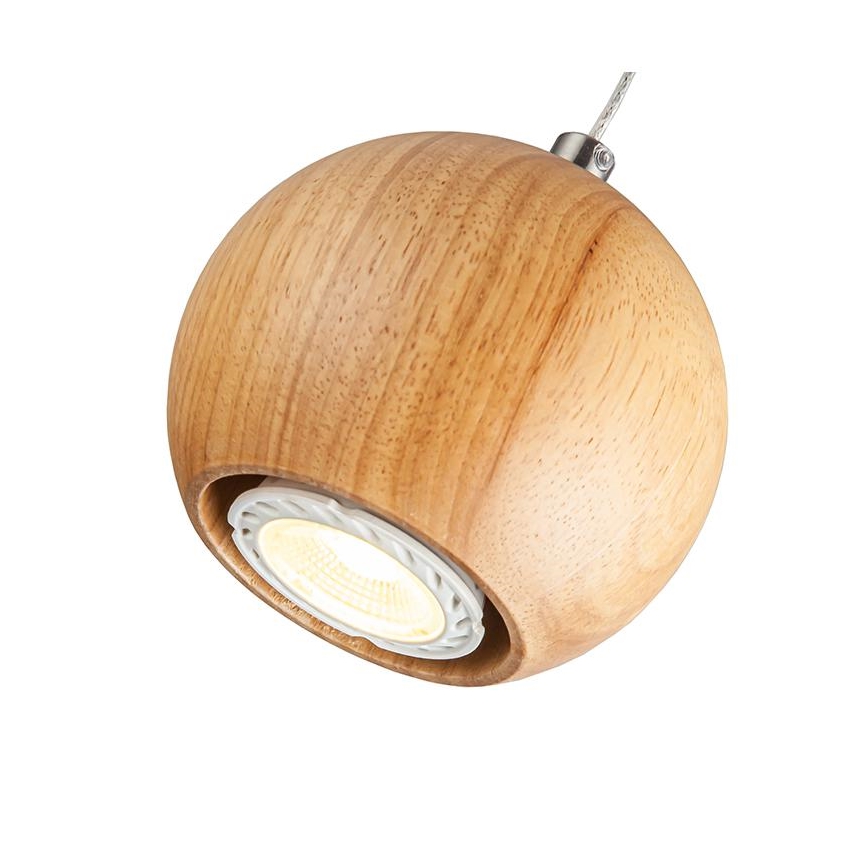 Hanglamp aan een koord 1xGU10/10W/230V essehout/massief hout bruin