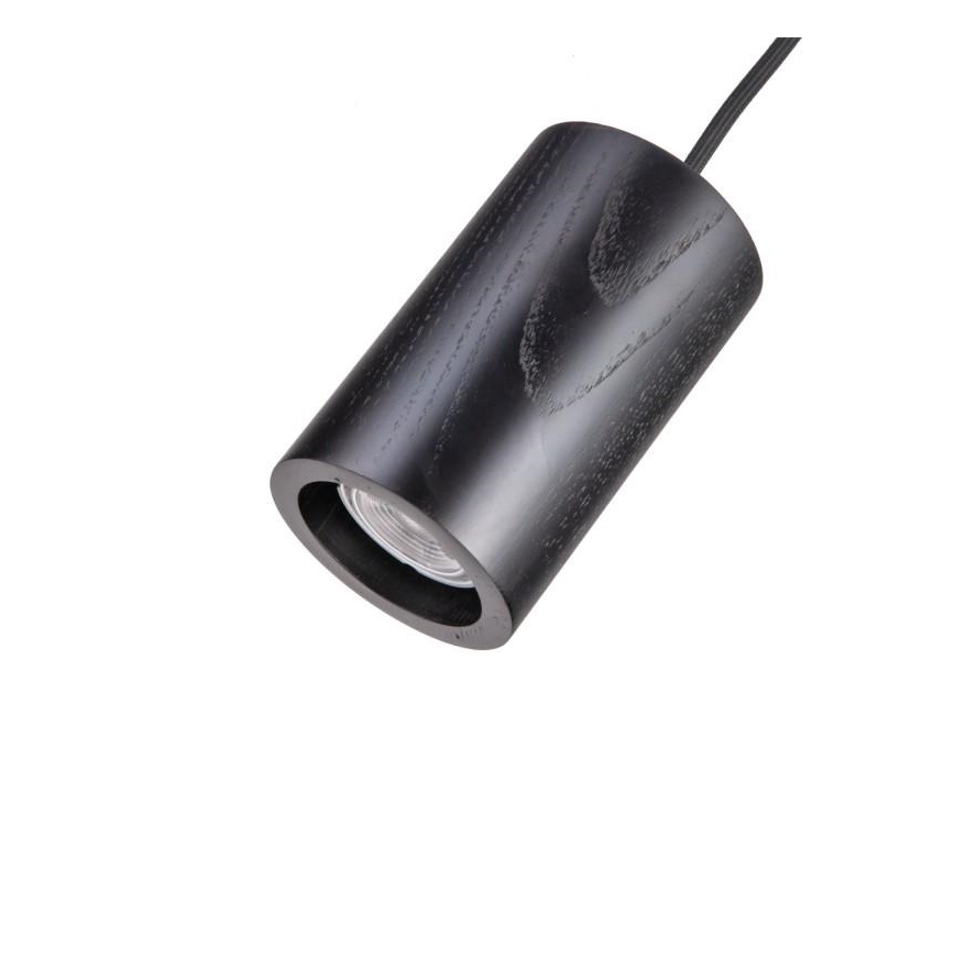Hanglamp aan een koord 1xGU10/10W/230V essehout/massief hout zwart