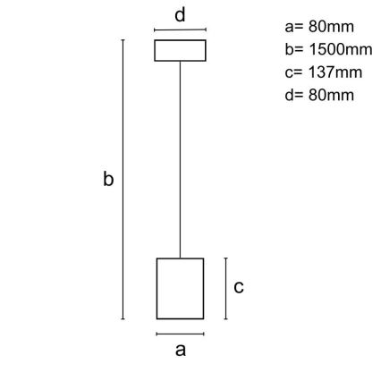Hanglamp aan een koord 1xGU10/10W/230V essehout/massief hout zwart