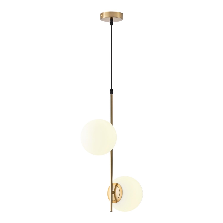 Hanglamp aan een koord 2xE27/40W/230V messing