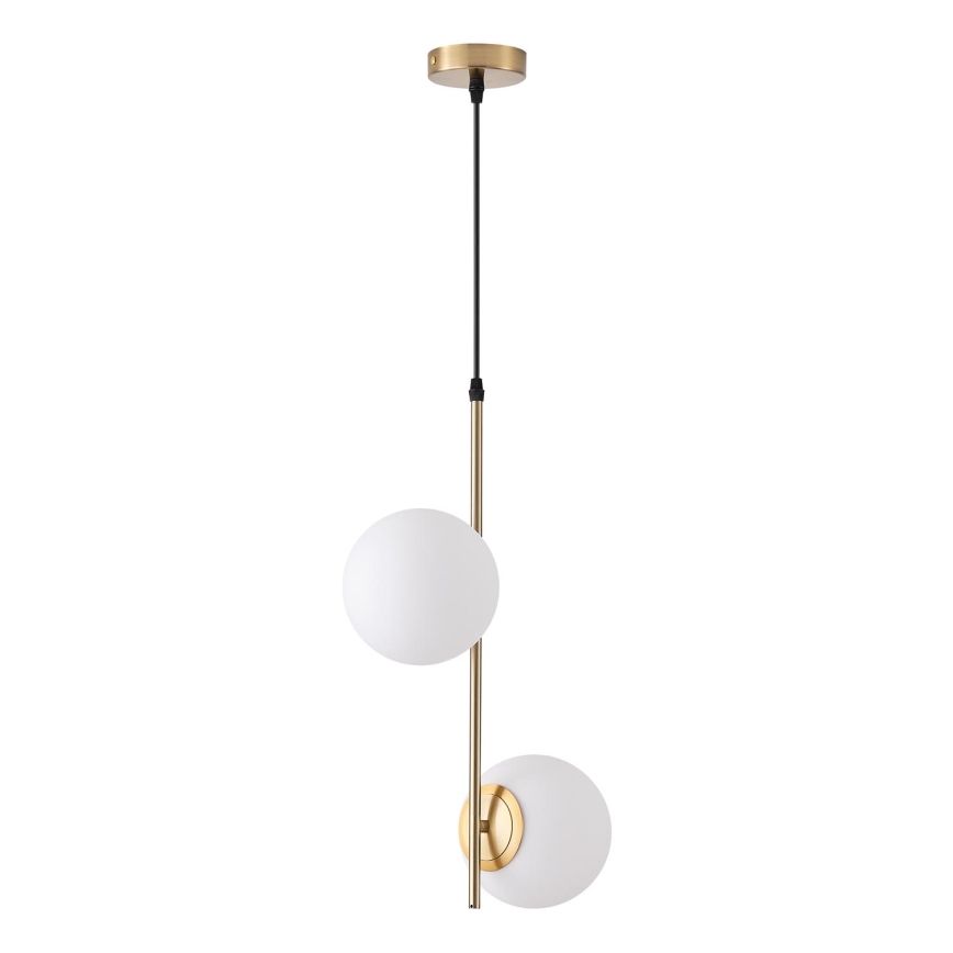Hanglamp aan een koord 2xE27/40W/230V messing