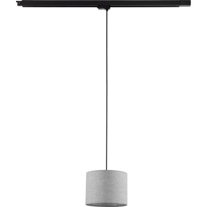 Hanglamp aan een koord voor een 3-fase rail systeem TRACER 1xE27/15W/230V diameter 20 cm zwart/grijs