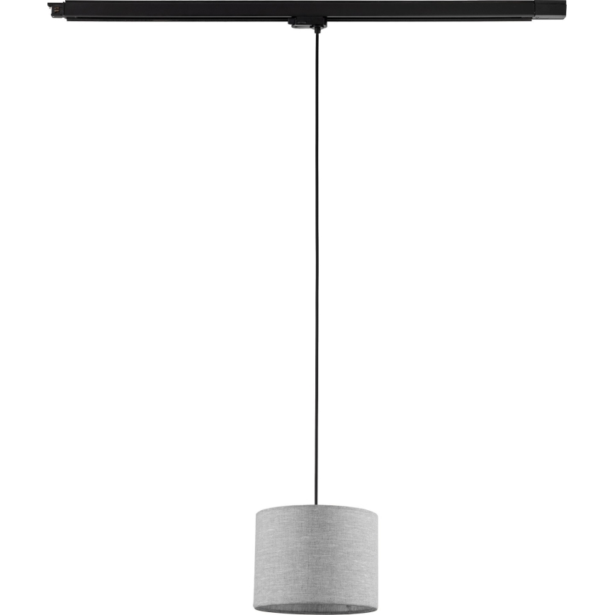 Hanglamp aan een koord voor een 3-fase rail systeem TRACER 1xE27/15W/230V diameter 20 cm zwart/grijs