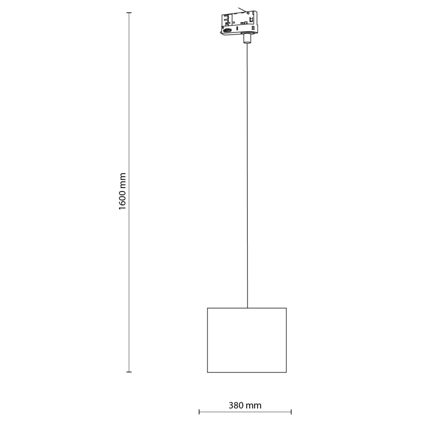 Hanglamp aan een koord voor een 3-fase rail systeem TRACER 1xE27/15W/230V diameter 20 cm zwart/grijs