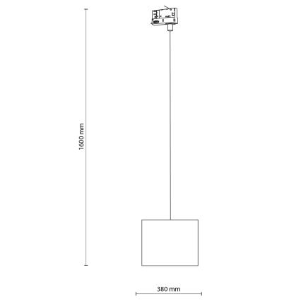 Hanglamp aan een koord voor een 3-fase rail systeem TRACER 1xE27/15W/230V diameter 20 cm zwart