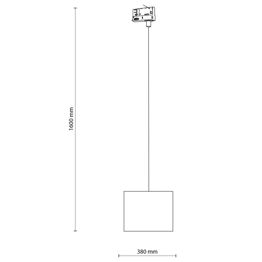 Hanglamp aan een koord voor een 3-fase rail systeem TRACER 1xE27/15W/230V diameter 20 cm zwart