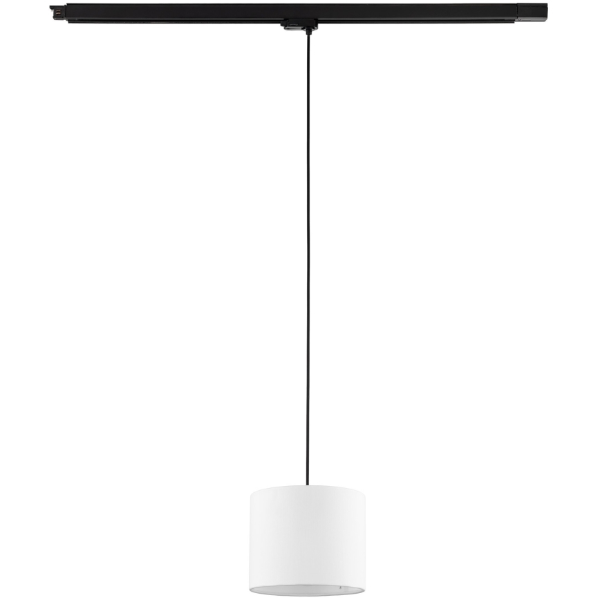 Hanglamp aan een koord voor een 3-fase rail systeem TRACER 1xE27/15W/230V diameter 20 cm zwart/wit