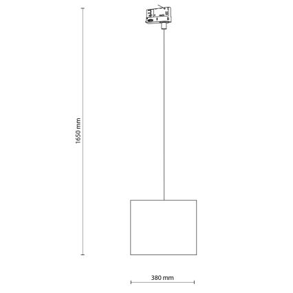 Hanglamp aan een koord voor een 3-fase rail systeem TRACER 1xE27/15W/230V diameter 30 cm zwart
