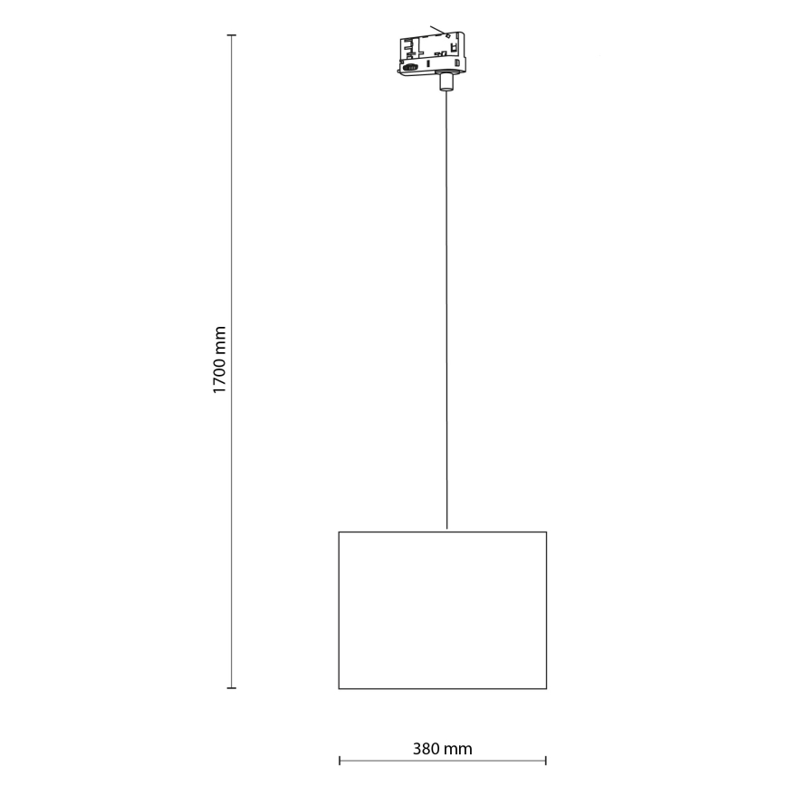 Hanglamp aan een koord voor een 3-fase rail systeem TRACER 1xE27/15W/230V diameter 38 cm zwart/wit