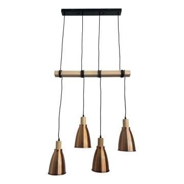 Hanglamp aan een koord 4xE27/60W/230V koper