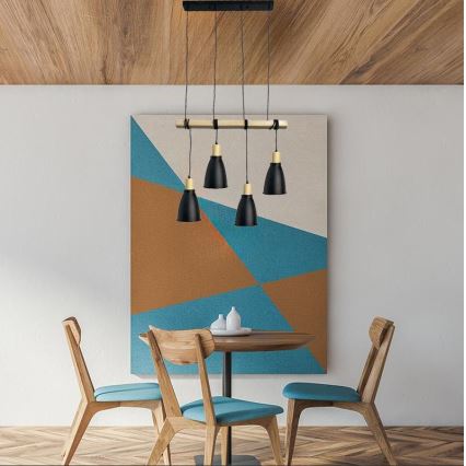 Hanglamp aan een koord 4xE27/60W/230V zwart