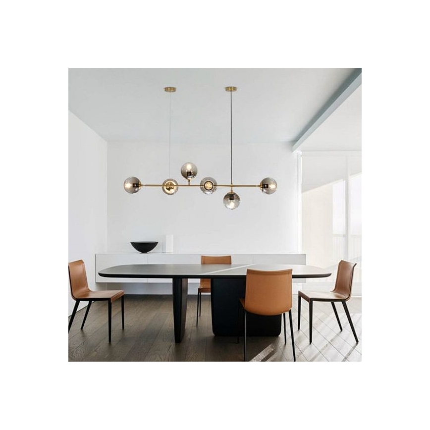 Hanglamp aan een koord 6xE27/10W/230V goud