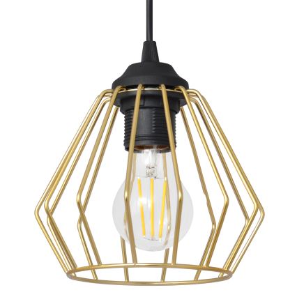 Hanglamp aan een koord AGAT 2xE27/15W/230V goud/zwart