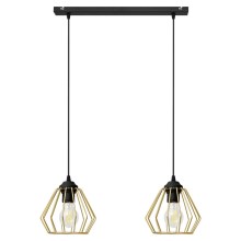 Hanglamp aan een koord AGAT 2xE27/60W/230V goud/zwart