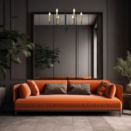 Hanglamp aan een koord AKASYA 6xE14/15W/230V zwart/goud