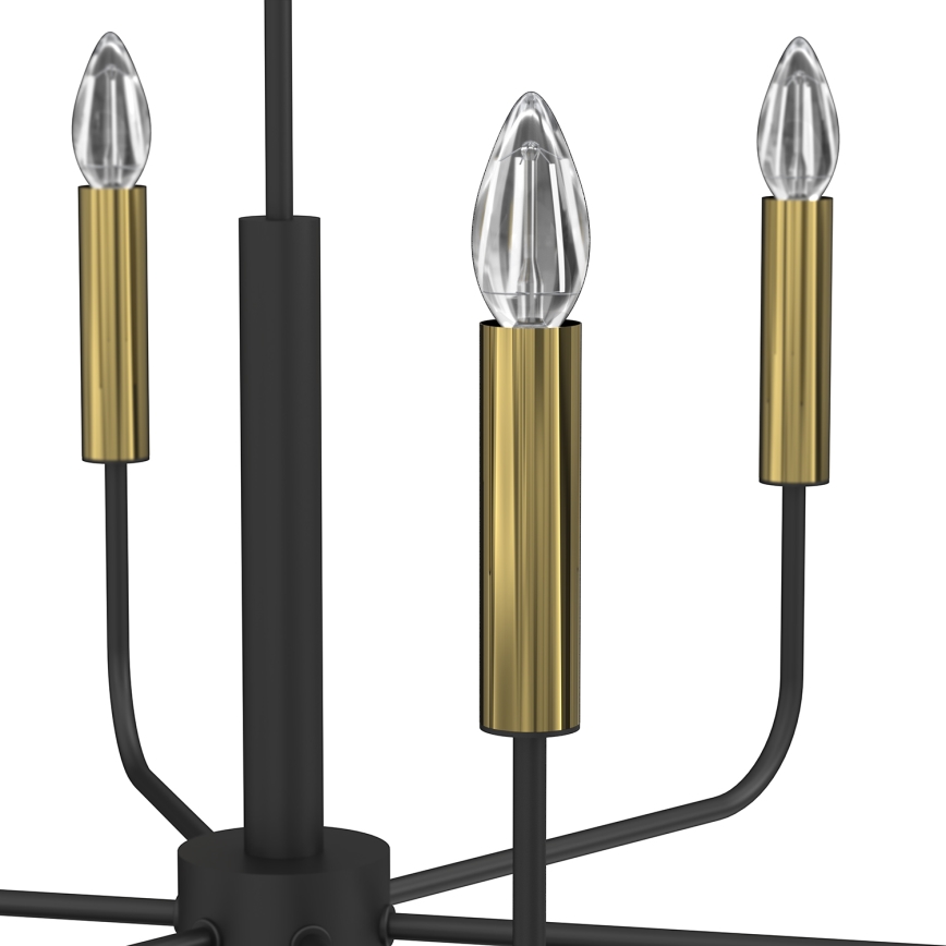 Hanglamp aan een koord AKASYA 6xE14/15W/230V zwart/goud