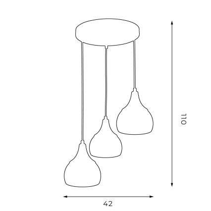 Hanglamp aan een koord AKTAN 3xE27/60W/230V zwart rond