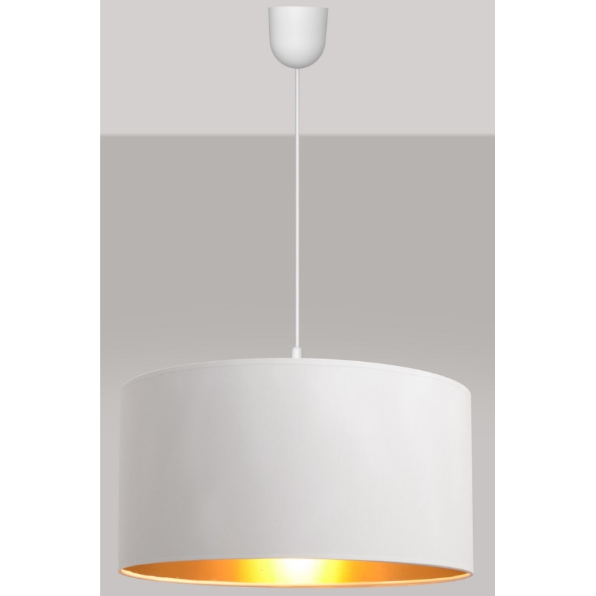 Hanglamp aan een koord ALBA 1xE27/15W/230V d. 40 cm wit/goud