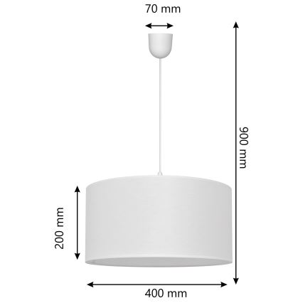 Hanglamp aan een koord ALBA 1xE27/15W/230V d. 40 cm wit