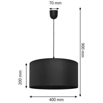 Hanglamp aan een koord ALBA 1xE27/15W/230V d. 40 cm zwart