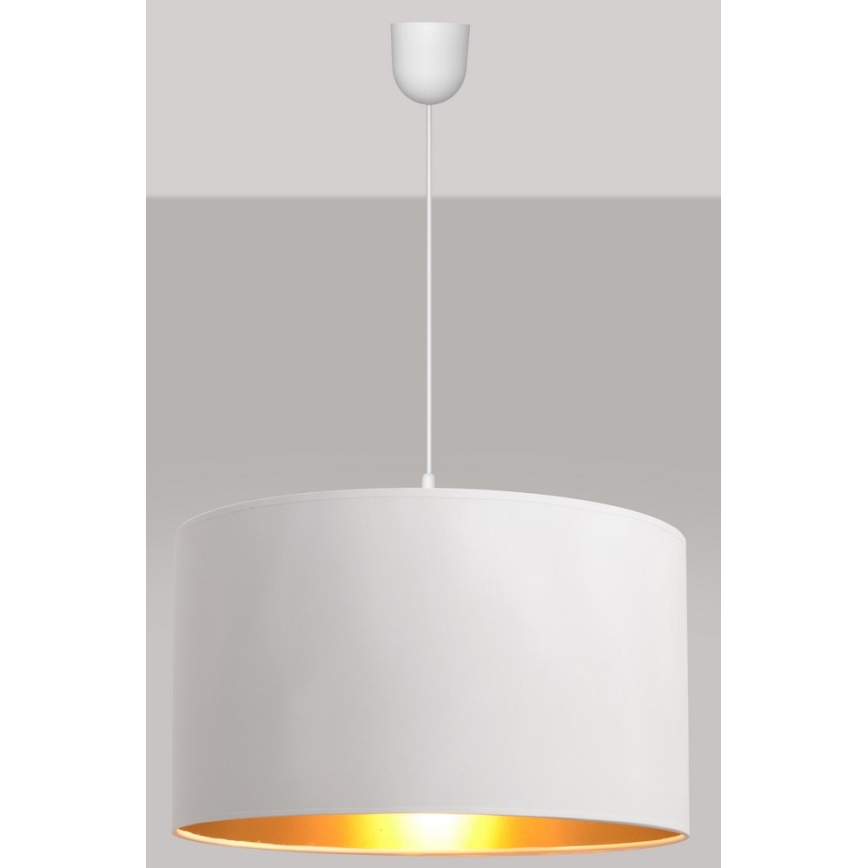 Hanglamp aan een koord ALBA 1xE27/15W/230V d. 45 cm wit/goud