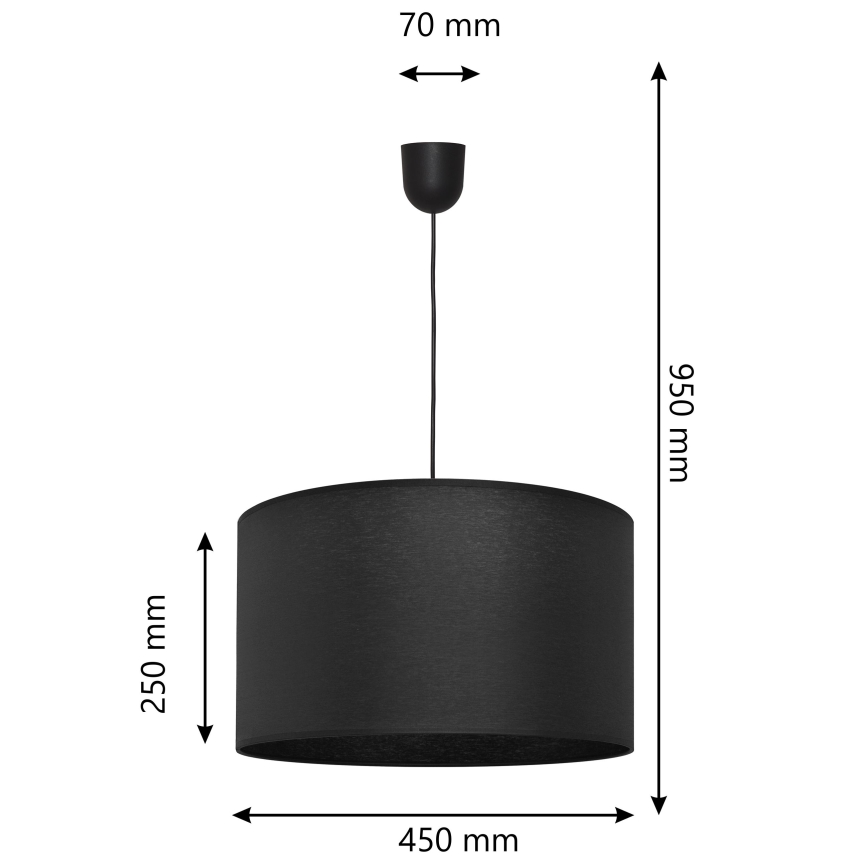 Hanglamp aan een koord ALBA 1xE27/15W/230V d. 45 cm zwart