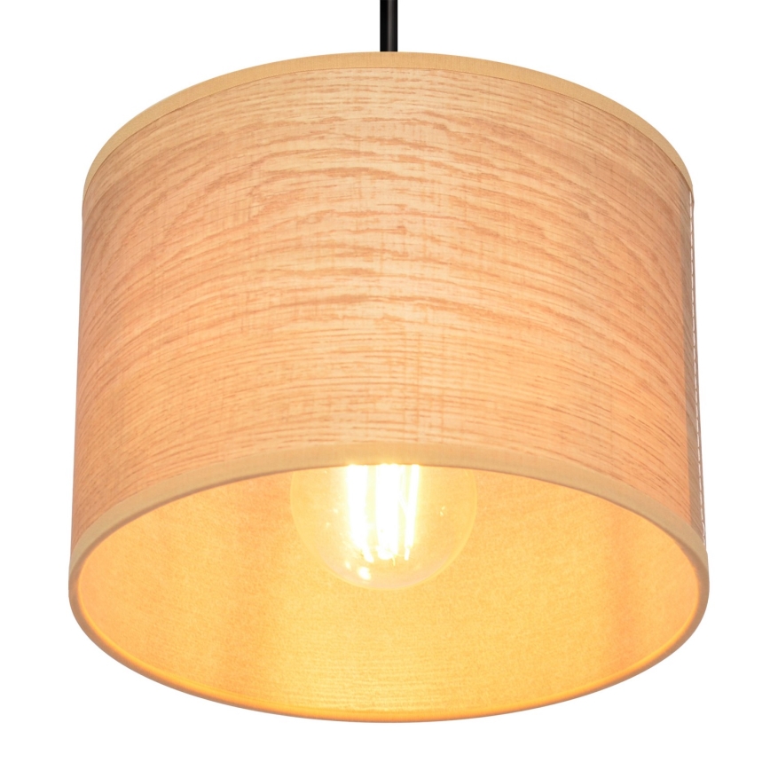 Hanglamp aan een koord ALBA 1xE27/15W/230V diameter 20 cm bruin/zwart