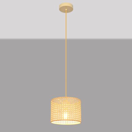 Hanglamp aan een koord ALBA 1xE27/15W/230V diameter 20 cm rotan