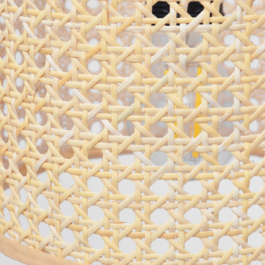 Hanglamp aan een koord ALBA 1xE27/15W/230V diameter 20 cm rotan/zwart