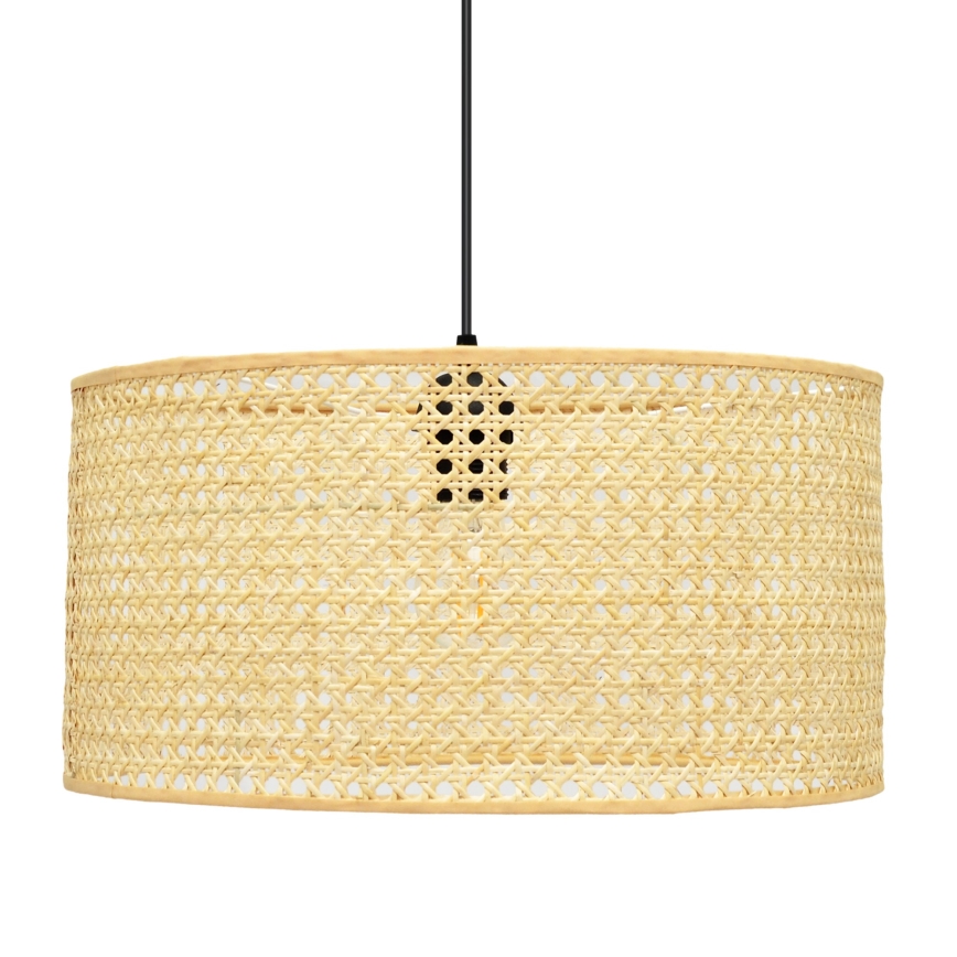 Hanglamp aan een koord ALBA 1xE27/15W/230V diameter 40 cm rotan/zwart