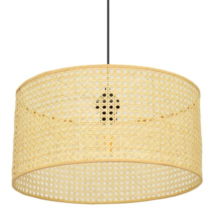 Hanglamp aan een koord ALBA 1xE27/15W/230V diameter 40 cm rotan/zwart