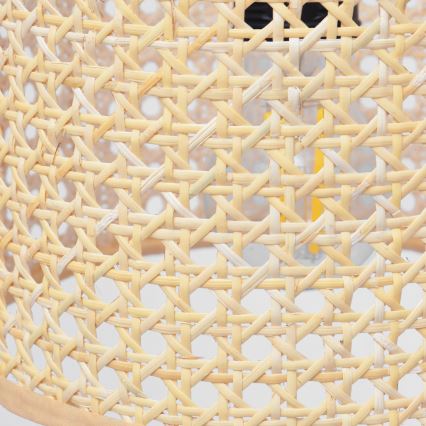Hanglamp aan een koord ALBA 1xE27/15W/230V diameter 45 cm rotan/zwart