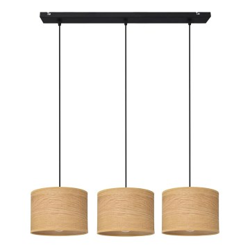 Hanglamp aan een koord ALBA 3xE27/15W/230V bruin/zwart