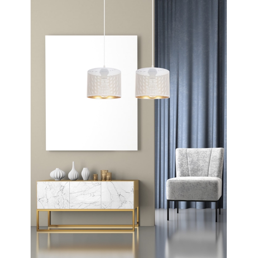 Hanglamp aan een koord ALDO 2xE27/60W/230V wit
