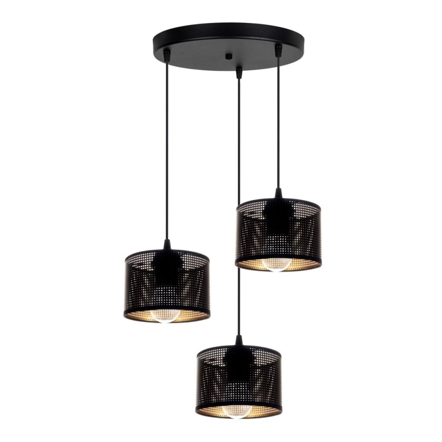 Hanglamp aan een koord ALDO 3xE27/60W/230V diameter 40 cm zwart