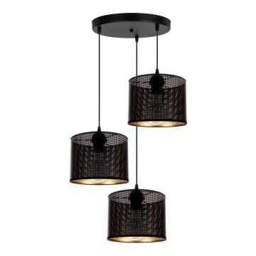 Hanglamp aan een koord ALDO 3xE27/60W/230V diameter 45 cm zwart