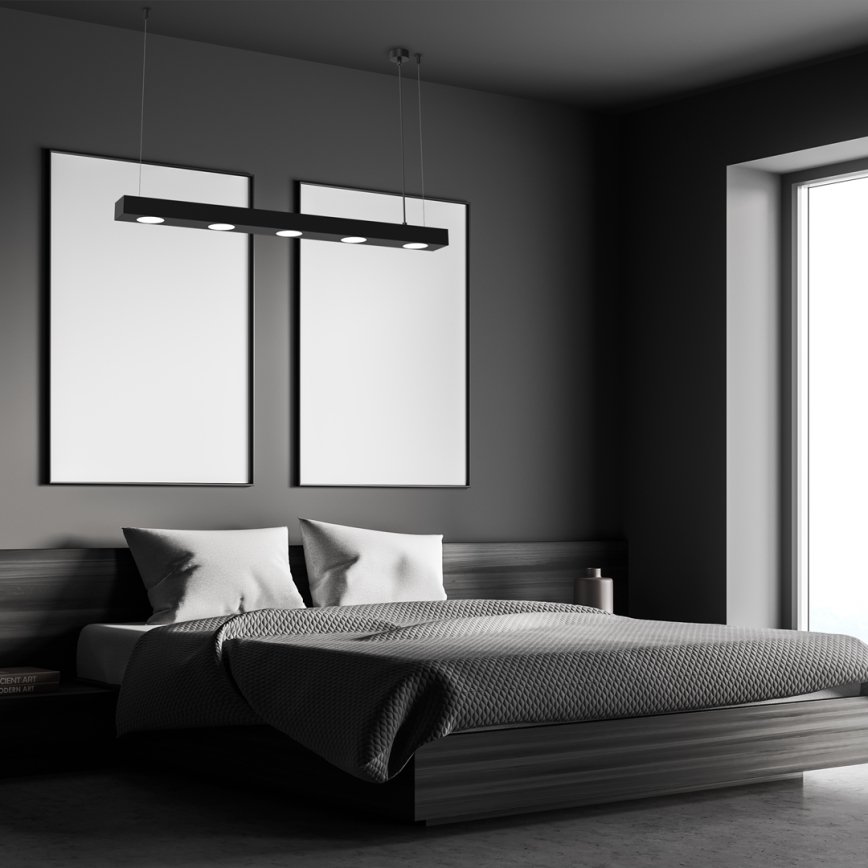 Hanglamp aan een koord ALEXANDER 5xGX53/12W/230V zwart