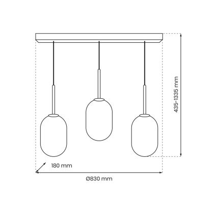 Hanglamp aan een koord ALIAS 3xE14/40W/230V zwart/grijs