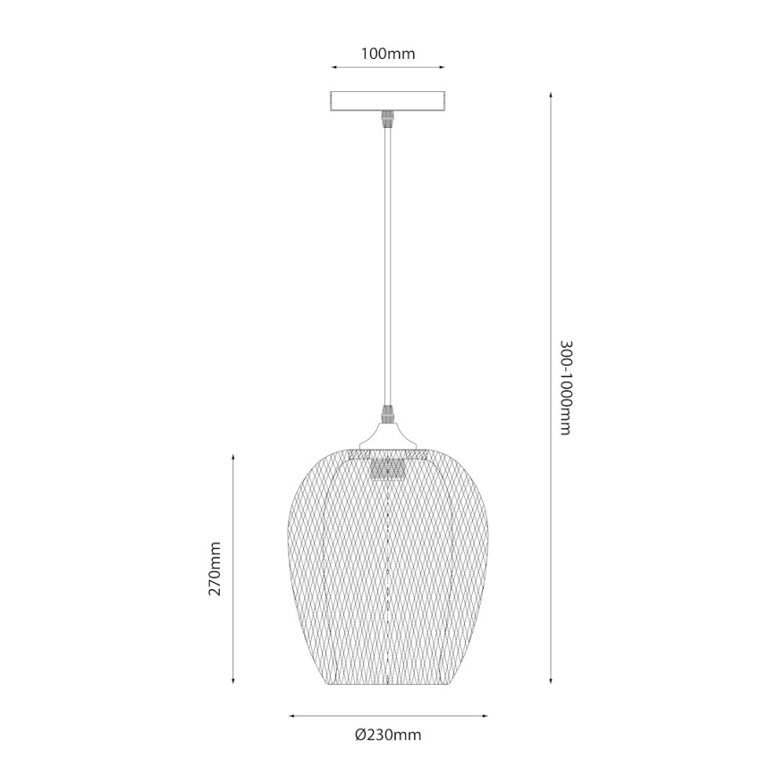 Hanglamp aan een koord ALMA 1xE27/60W/230V diameter 23 cm bamboe