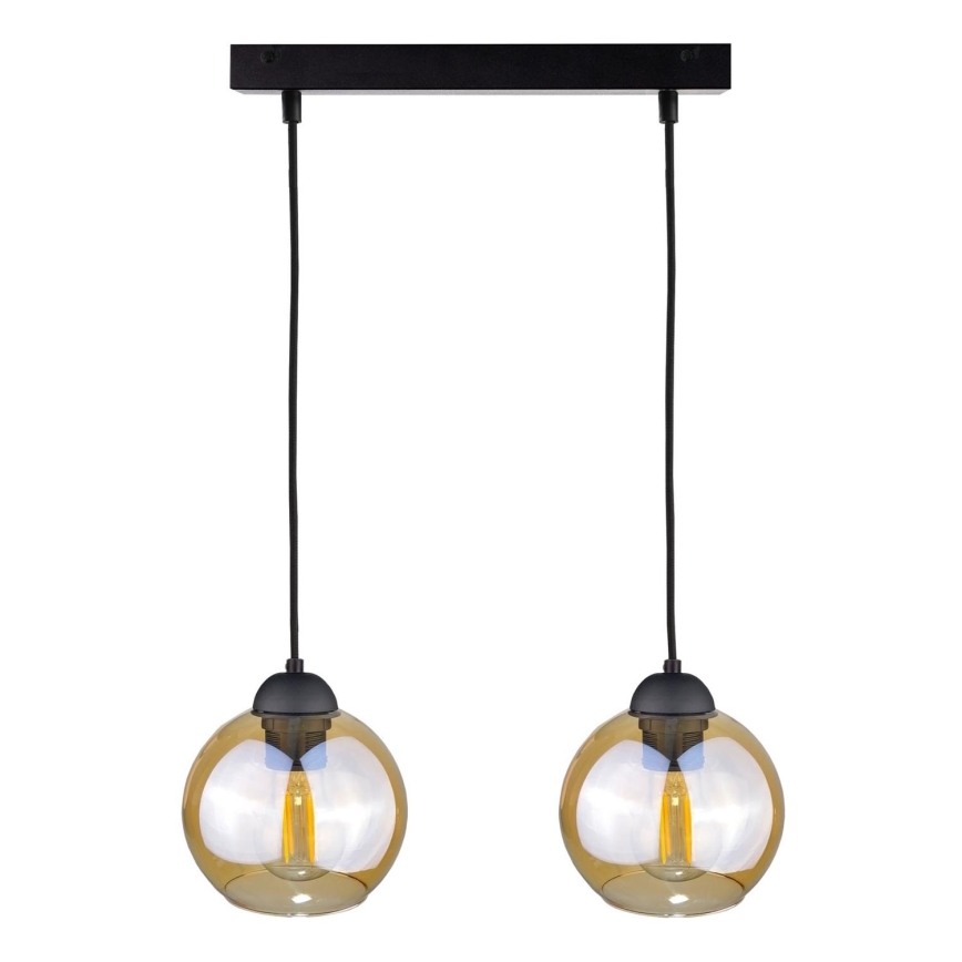 Hanglamp aan een koord AMBRE BLACK 2xE27/60W/230V