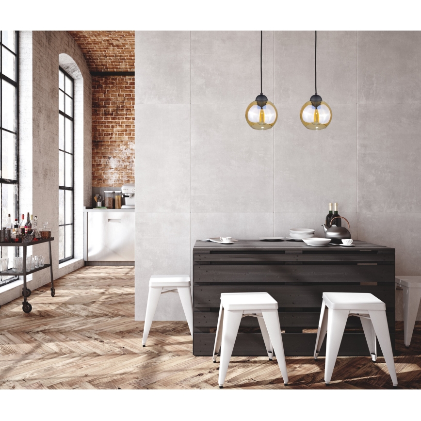 Hanglamp aan een koord AMBRE BLACK 2xE27/60W/230V
