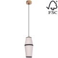 Hanglamp aan een koord AMIGO 1xE27/25W/230V eiken – FSC gecertificeerd