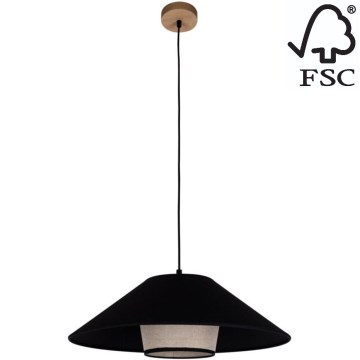 Hanglamp aan een koord AMIGO 1xE27/60W/230V eiken – FSC gecertificeerd