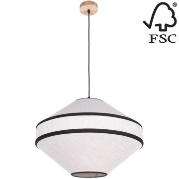 Hanglamp aan een koord AMIGO 1xE27/60W/230V eiken – FSC gecertificeerd