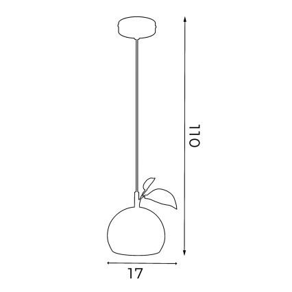 Hanglamp aan een koord APPLE 1xE27/15W/230V rood