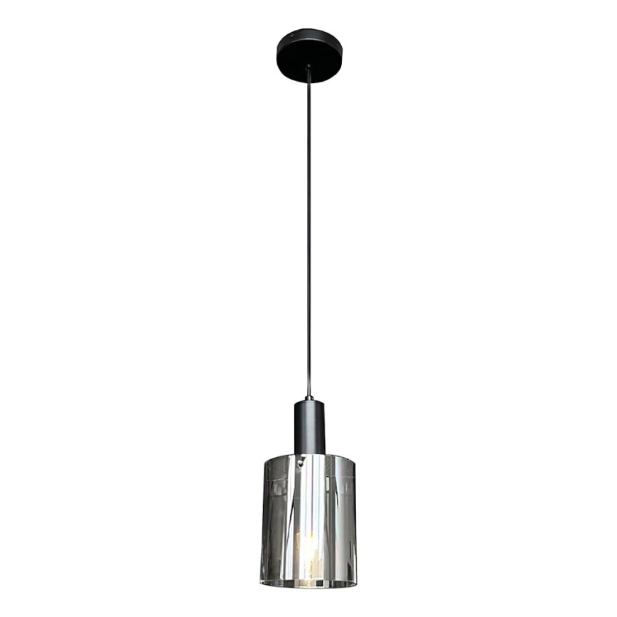 Hanglamp aan een koord ARCADIA 1xE27/60W/230V diameter 13 cm zwart/gerookt