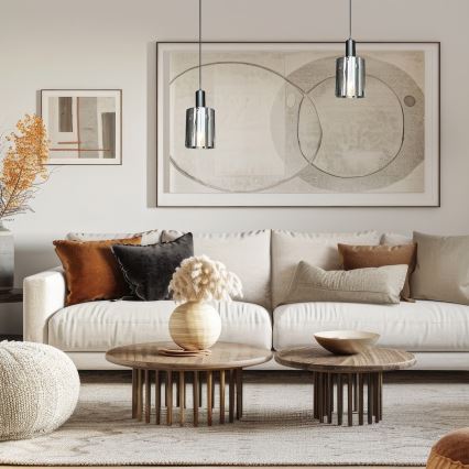 Hanglamp aan een koord ARCADIA 1xE27/60W/230V diameter 13 cm zwart/gerookt
