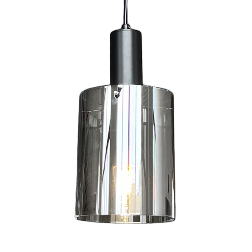 Hanglamp aan een koord ARCADIA 1xE27/60W/230V diameter 13 cm zwart/gerookt