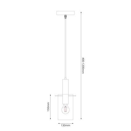 Hanglamp aan een koord ARCADIA 1xE27/60W/230V diameter 13 cm zwart/gerookt